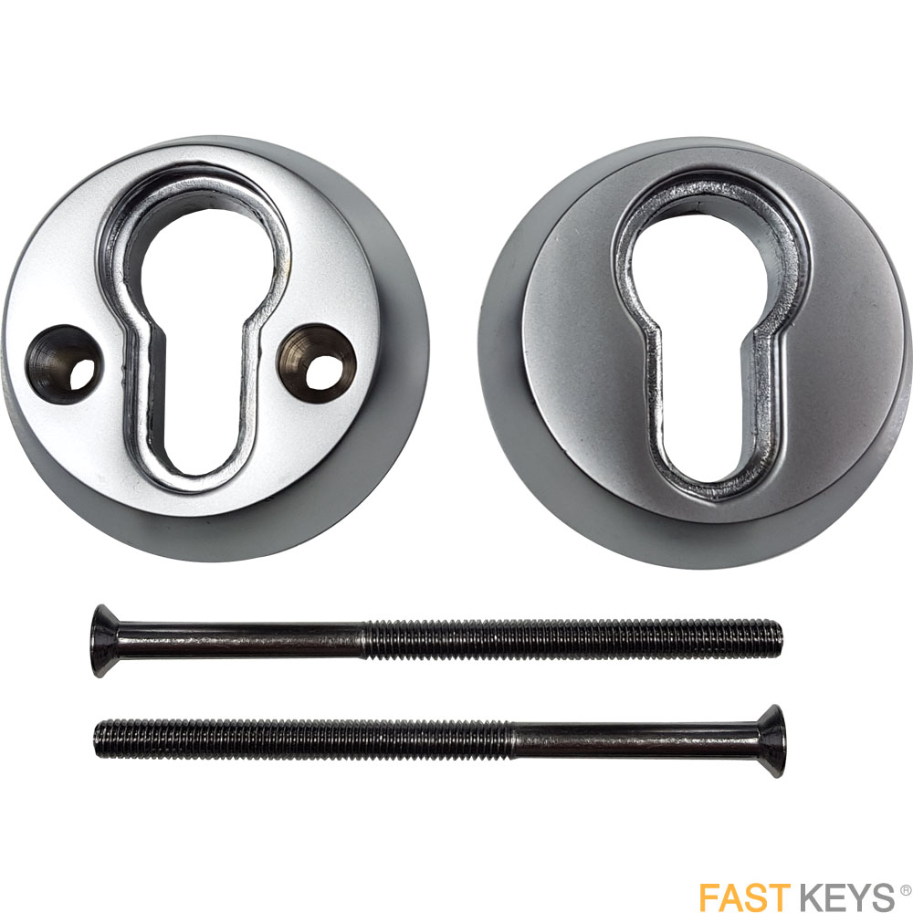 Euro security escutcheon 53mm satin chrome finish Door Pulls and Keyhole Escutcheons