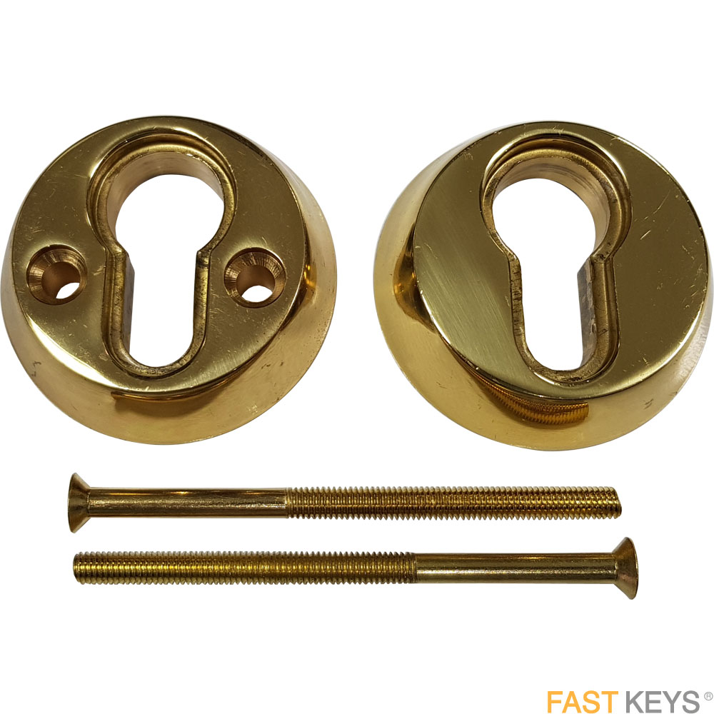 Euro security escutcheon 53mm polished brass finish