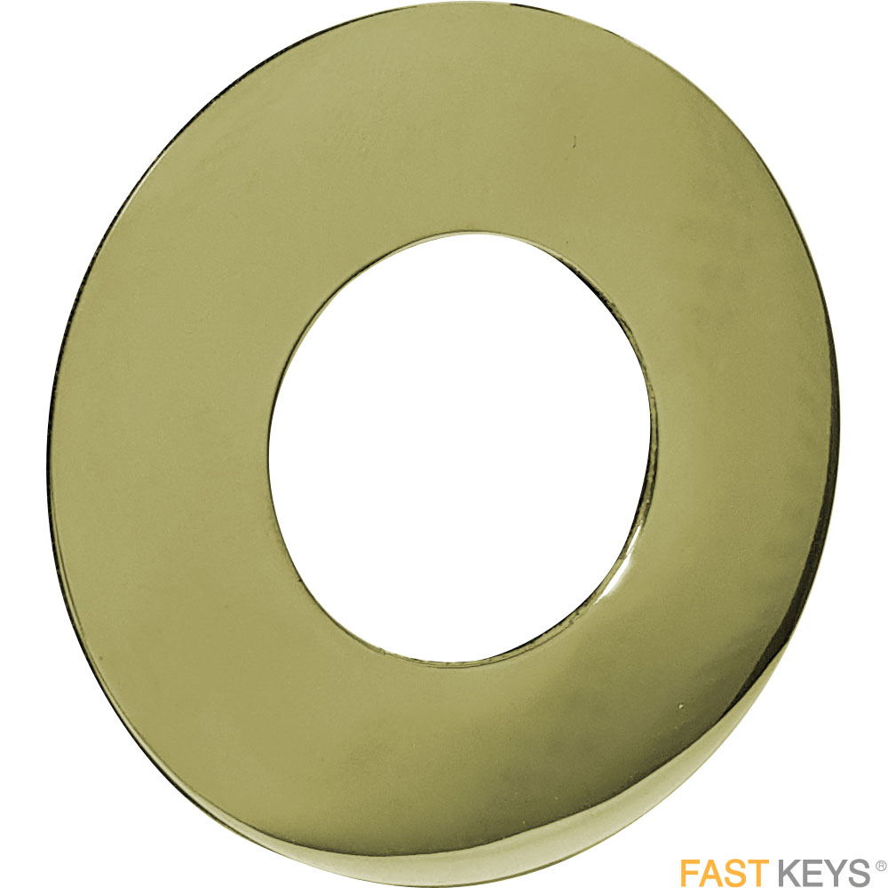 Polished brass repair rose for rim cylinder