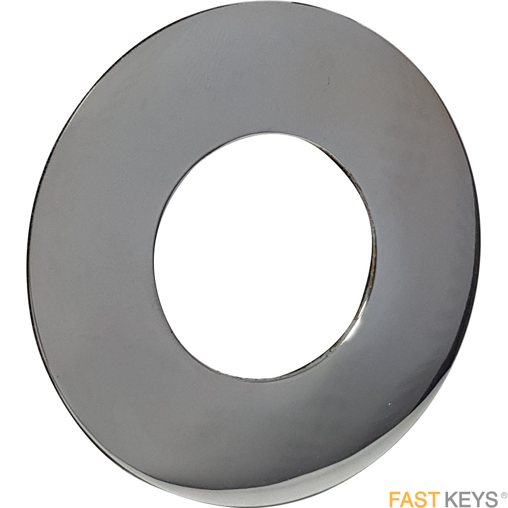 Polished chrome repair rose for rim cylinder