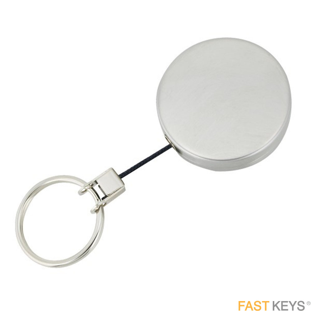 CA013E Auto Retractable Key Reel With Nylon Cord, Dia 52mm x 900mm Key Rings