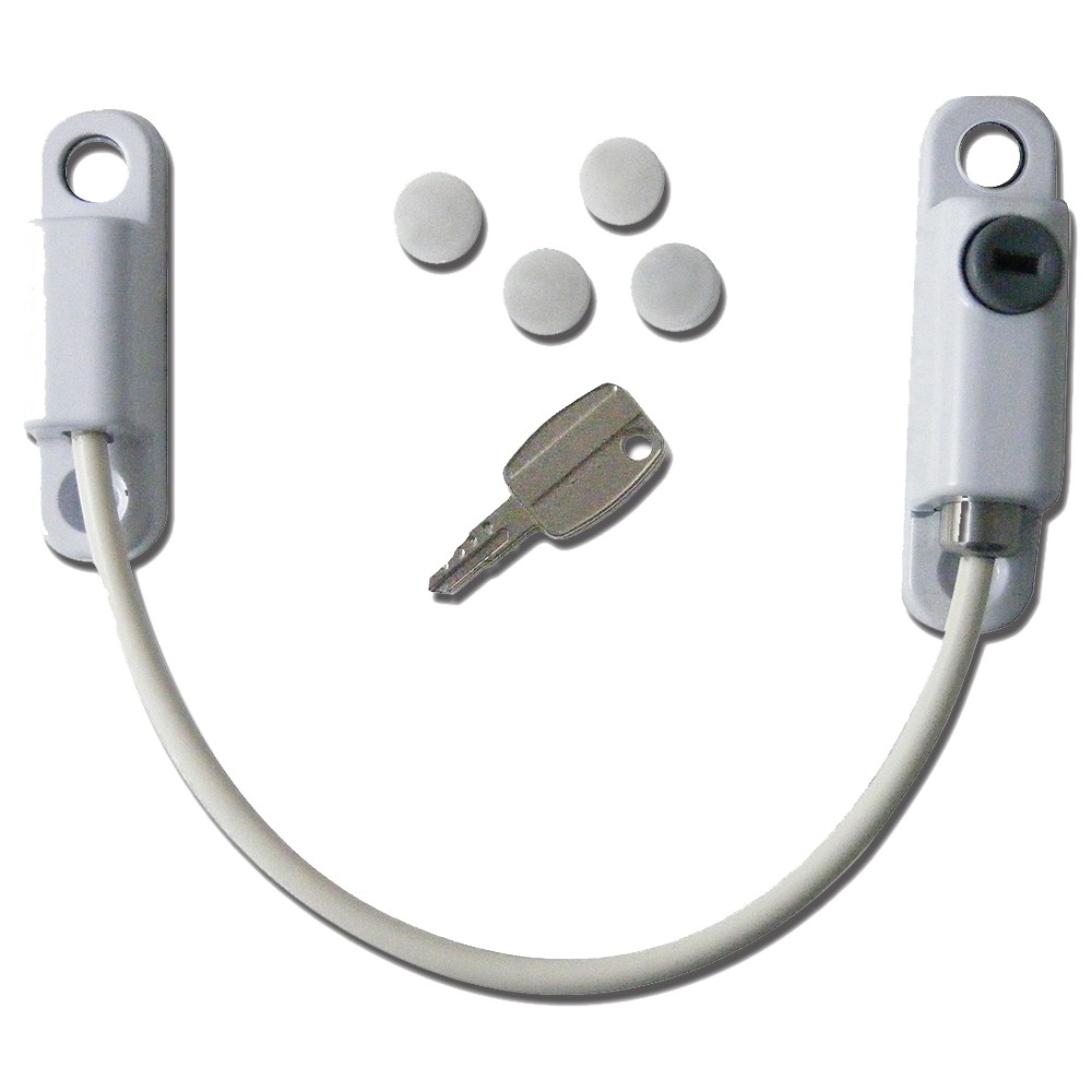 ASEC 150mm Locking Cable Window Restrictor - White