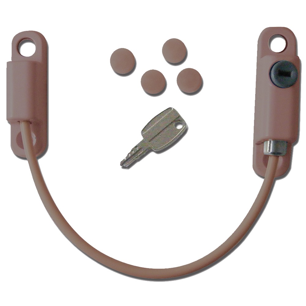 ASEC 150mm Locking Cable Window Restrictor - Brown