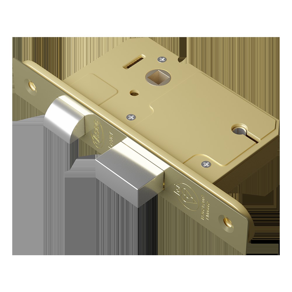 ASEC BS 5 Lever British Standard Sashlock - 64mm PB KD Visi