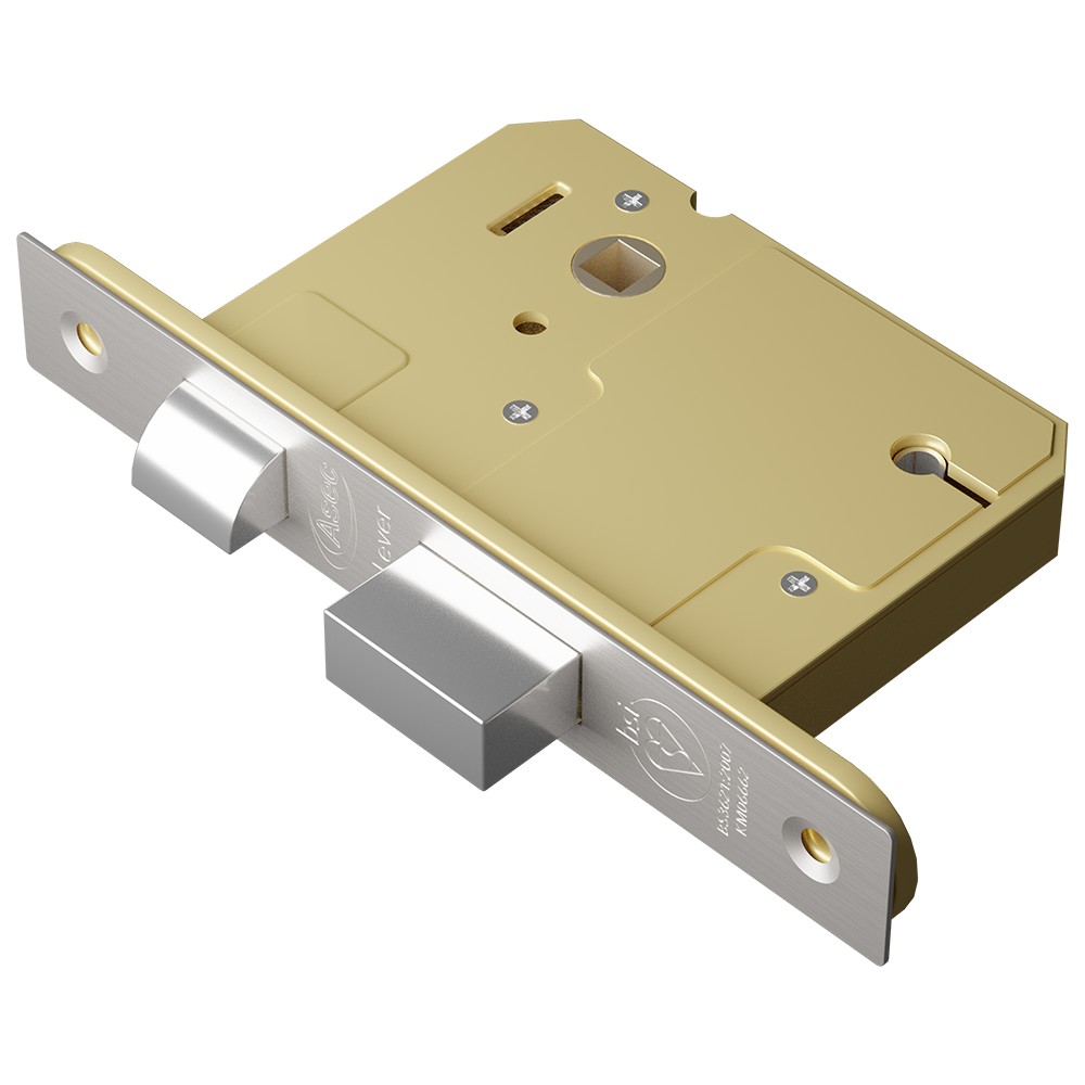 ASEC BS 5 Lever British Standard Sashlock - 76mm SS KD Visi