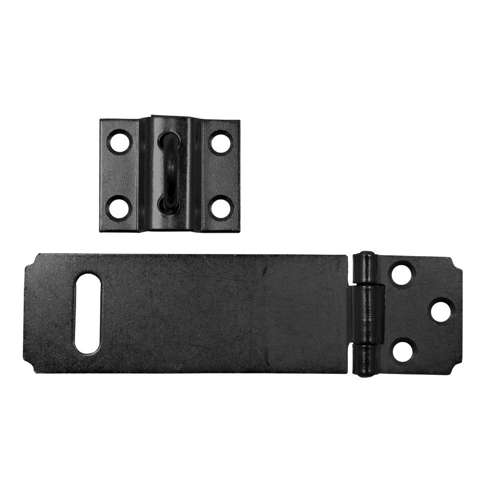 ASEC Safety Hasp &amp Staple - Black - 115mm Hasp and Staple