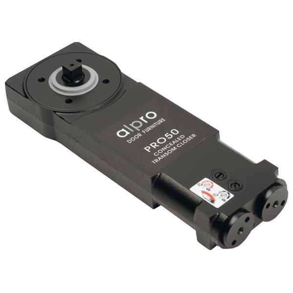 ALPRO PRO50 Medium Duty Transom Door Closer C/W Pivot & Arm - Side Load - 90° Hold Open Door Closers