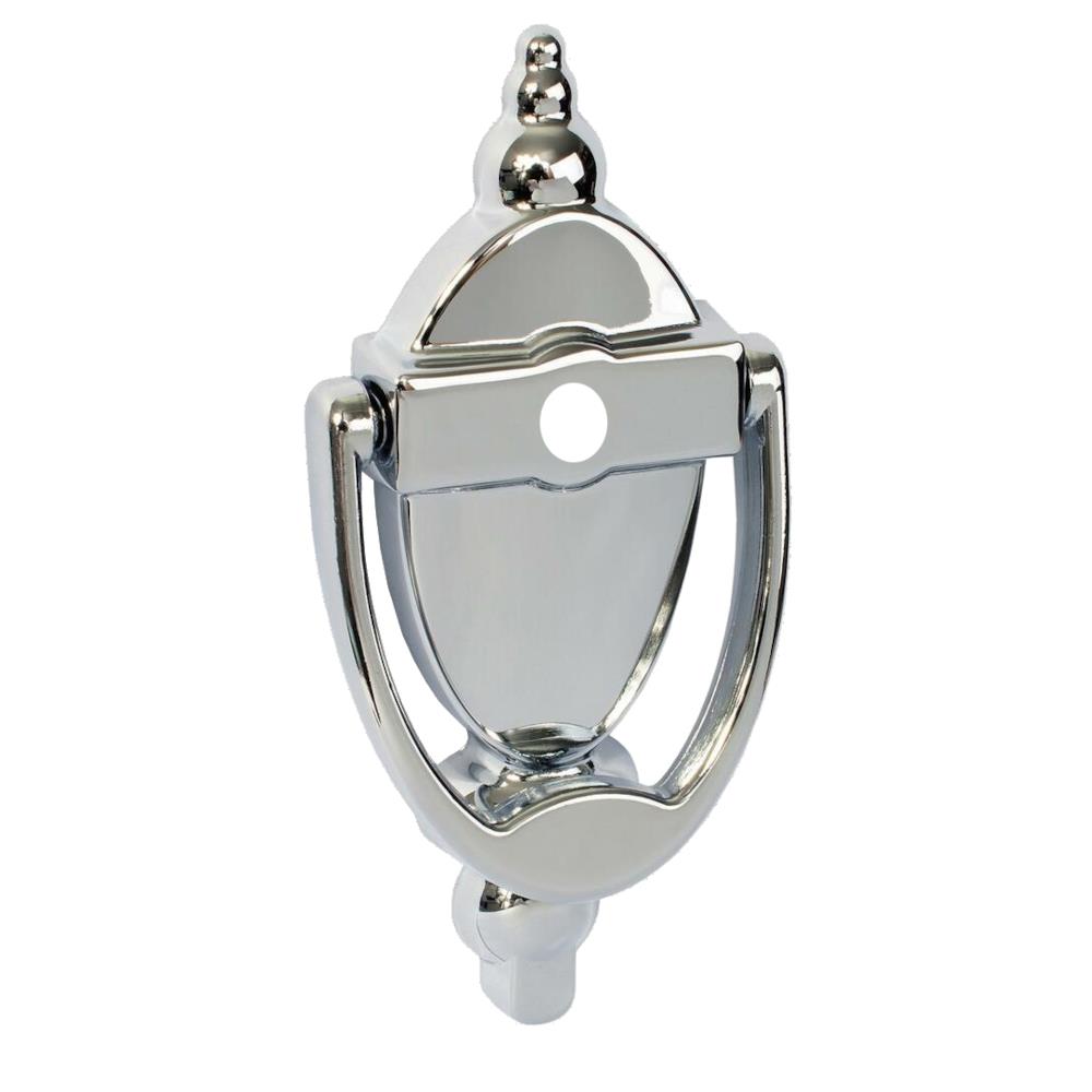 AVOCET Affinity Traditional Victorian Urn Door Knocker With Cut For Viewer - Chrome Door Knockers