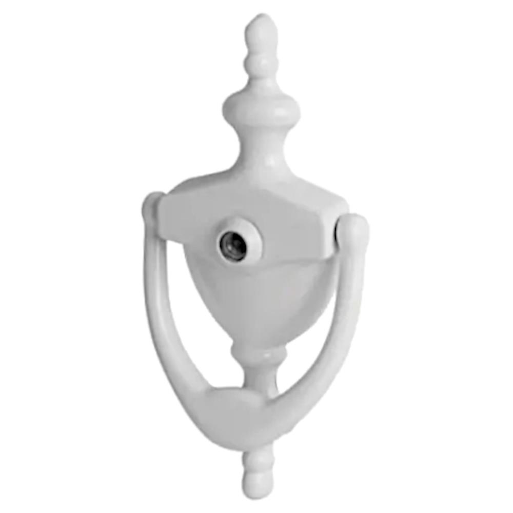 HOPPE Suited Traditional Knocker With 120 Degree Viewer AR727K - White 87143435 Door Knockers