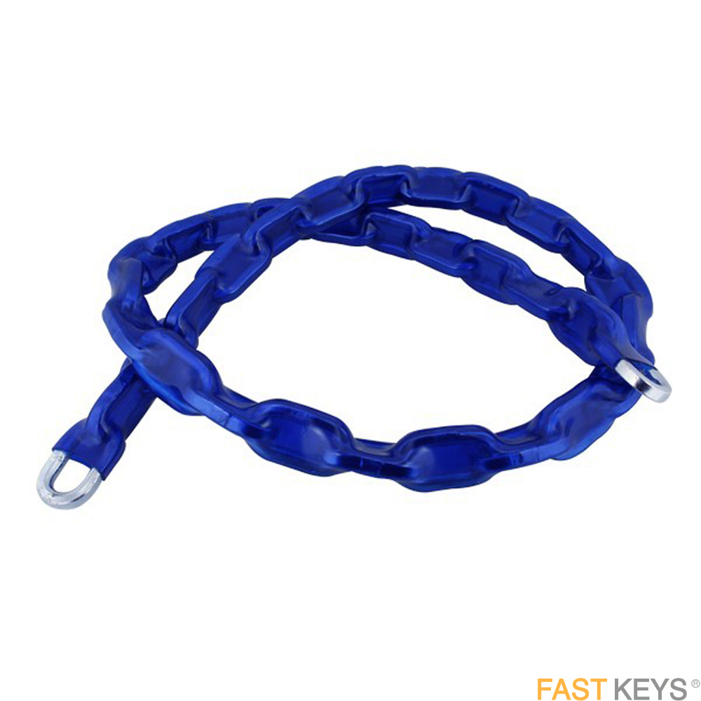 Square link hardened chain with blue sheath 6mm x 1000mm Chains