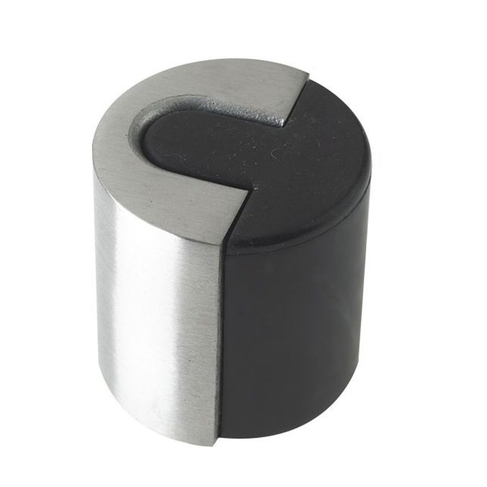 ZOO ZAS86SS Door Stop Floor Mounted - Large Round - 40mm Dia - Satin Stainless Door Stop