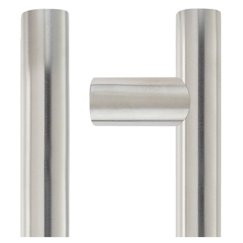 ZOO ZCS2G1800ES 30mm Guardsman Pull Handle - 1800mm - Grade 201 - Bolt Through Fixings - 1600mm C/C Door Pulls and Keyhole Escutcheons