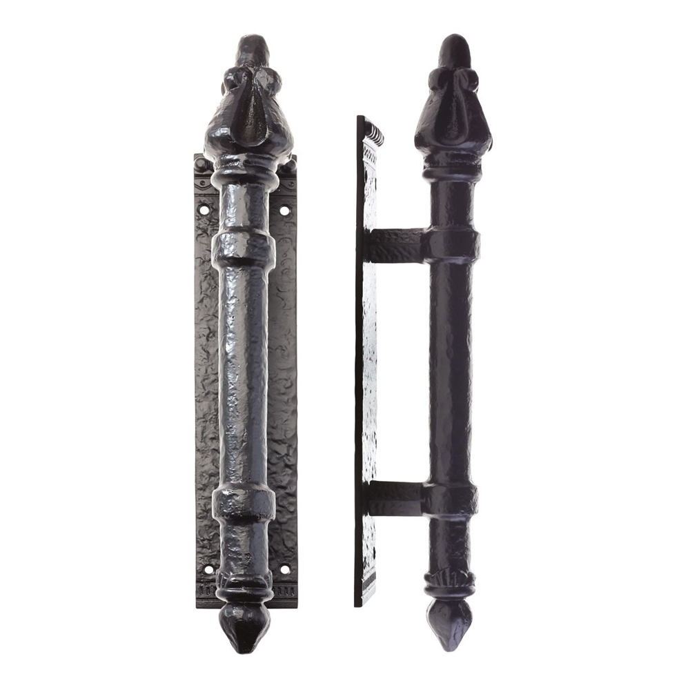 ZOO FF19 Round Pull Handle On Backplate 304mm X 63mm - 2.5mm Door Pulls and Keyhole Escutcheons