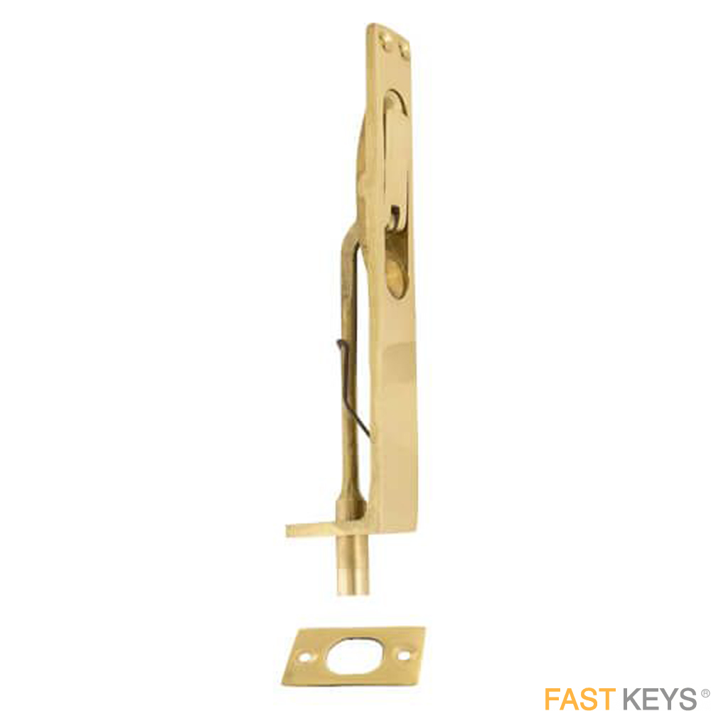 TSSFLUSHB150B Top or bottom flushbolt for timber doors, 150mm, brass finish