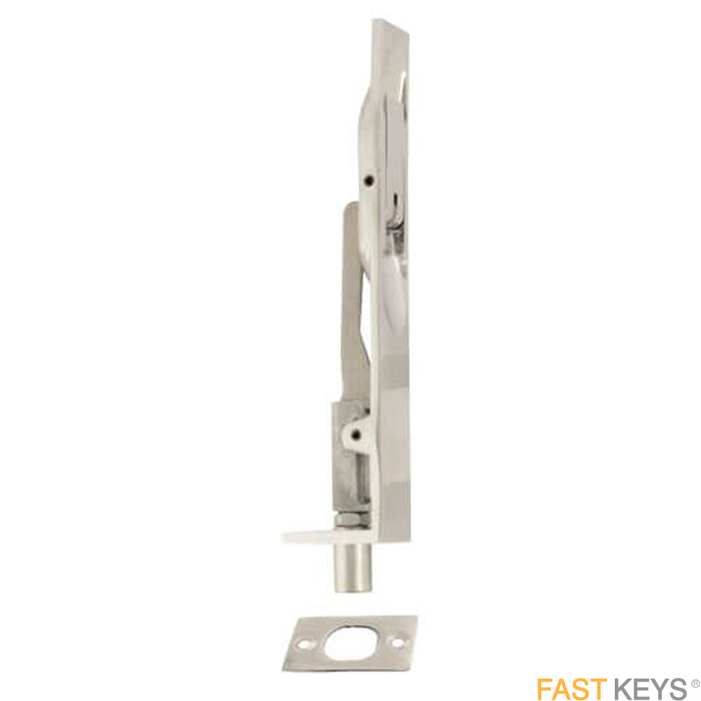 TSSFLUSHB150C Top or bottom flushbolt for timber doors, 150mm, Polished Chrome Finish