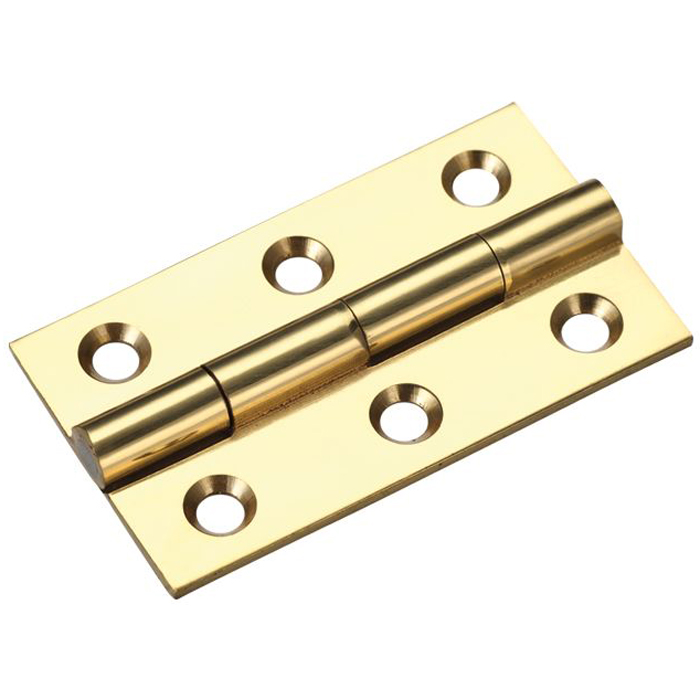 ZOO Solid Drawn Brass Butt Hinge - 50 X 28 X 1.5mm - Polished Brass Hinges