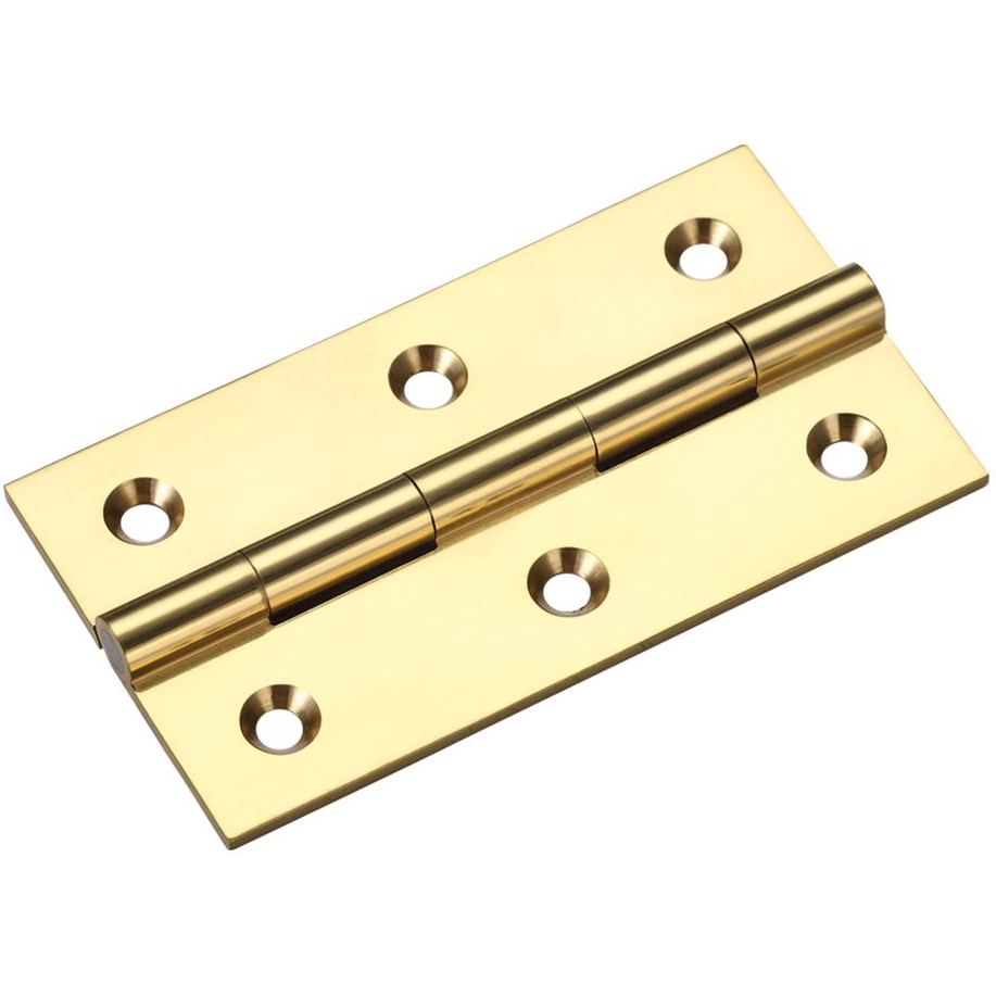 ZOO Solid Drawn Brass Butt Hinge - 75 X 41 X 2mm - Polished Brass Hinges