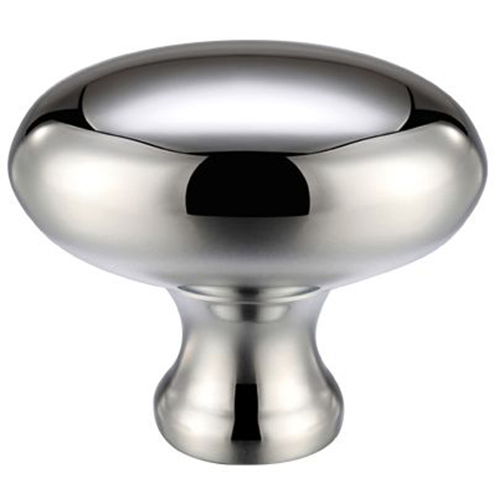 ZOO Oval Cupboard Knob 32mm Dia - Polished Chrome Door Pulls and Keyhole Escutcheons