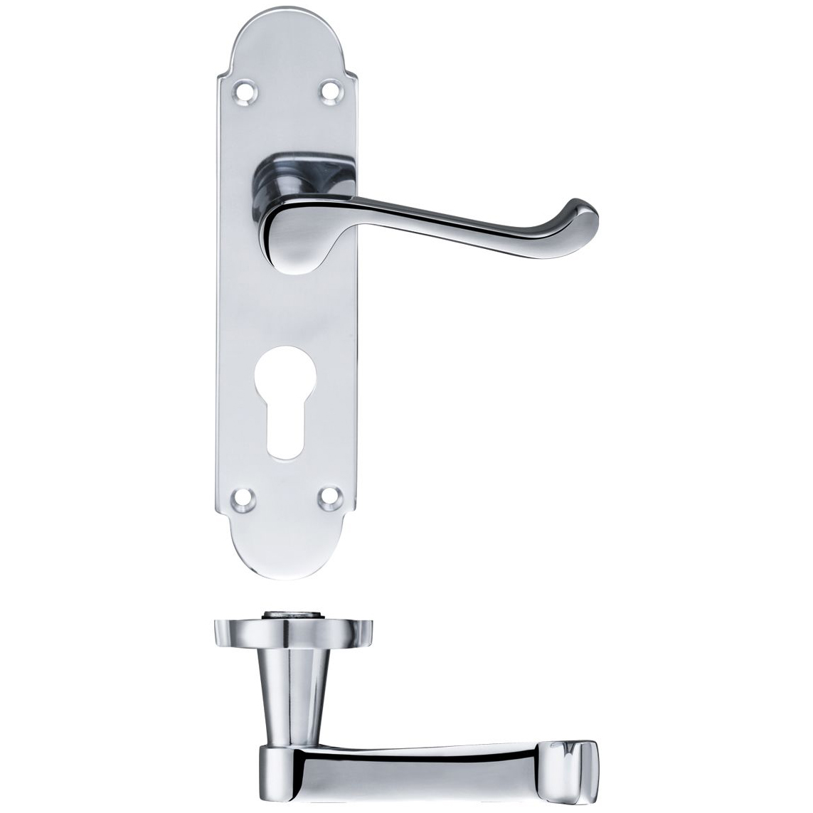 ZOO Project Oxford Lever On Euro Backplate - 168mm X 42mm Wooden Door Handles