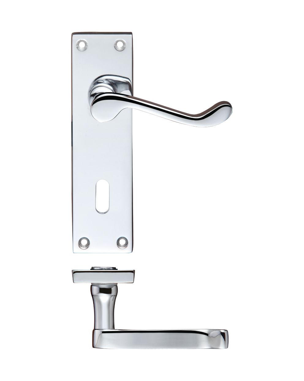 ZOO Project Victorian Scroll Lever On Lock Backplate - 150mm X 40mm Wooden Door Handles