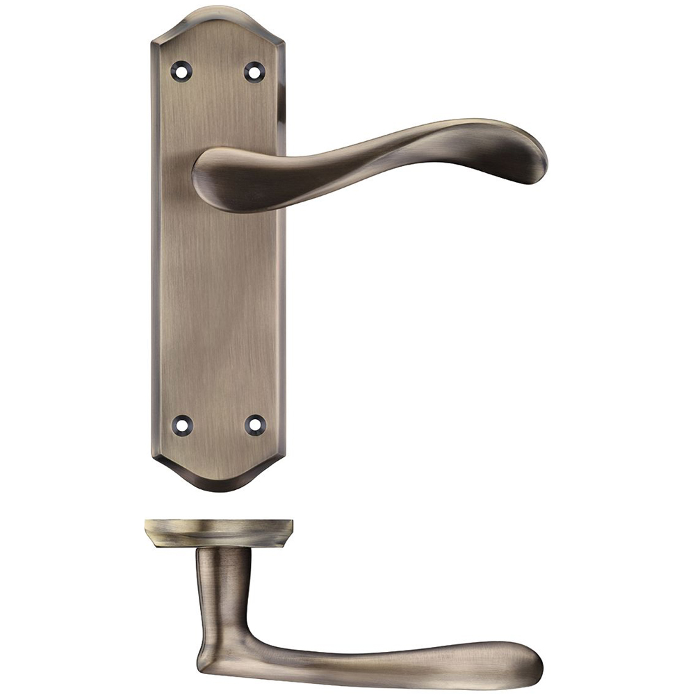 ZOO Project Asti Lever On Bathroom Backplate Wooden Door Handles