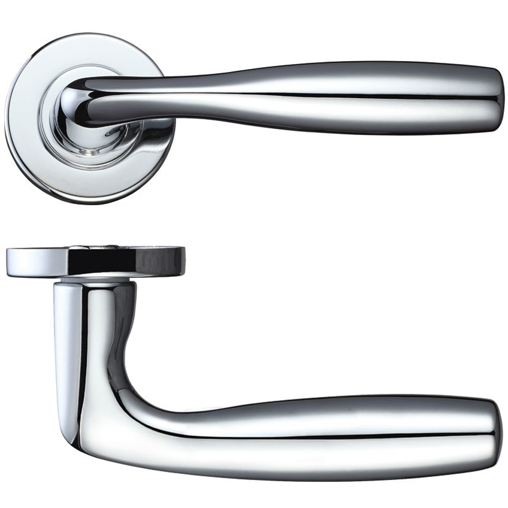 ZOO Corvus Lever On Round Rose Wooden Door Handles