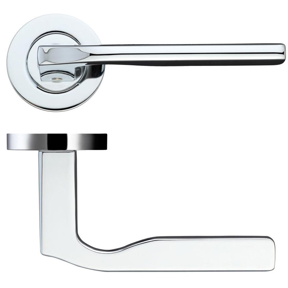 ZOO Vela Lever On Round Rose Wooden Door Handles