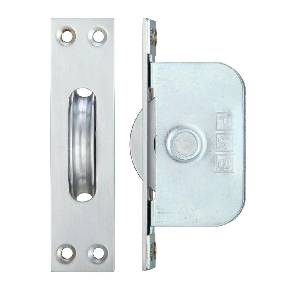 ZOO FBBP02SC Brass Ball Bearing Pulleys - 2 1/4in Square Forend - Satin Chrome