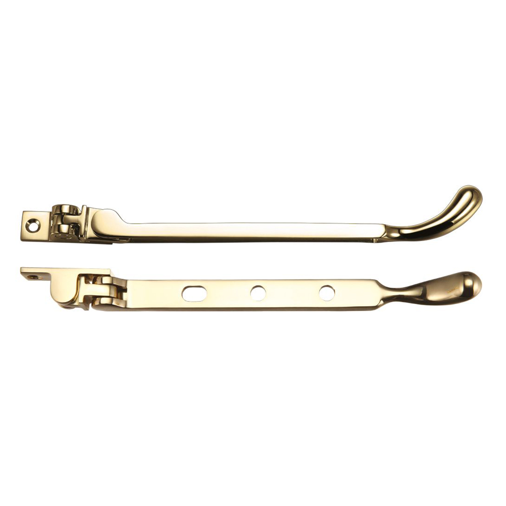 ZOO FB100 Bulb End Casement Stay 200mm - Polished Brass