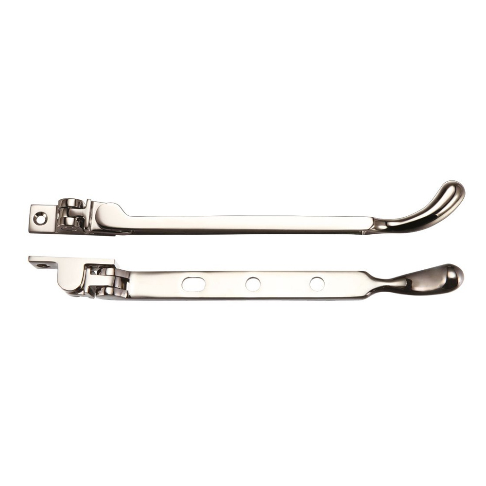 ZOO FB100PVDN Bulb End Casement Stay 200mm - PVD Nickel