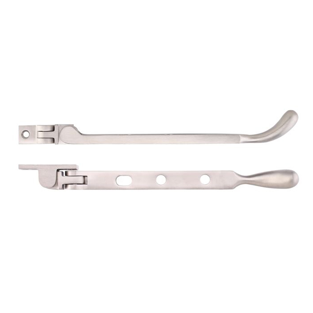 ZOO FB100PVDSN Bulb End Casement Stay 200mm - PVD Satin Nickel