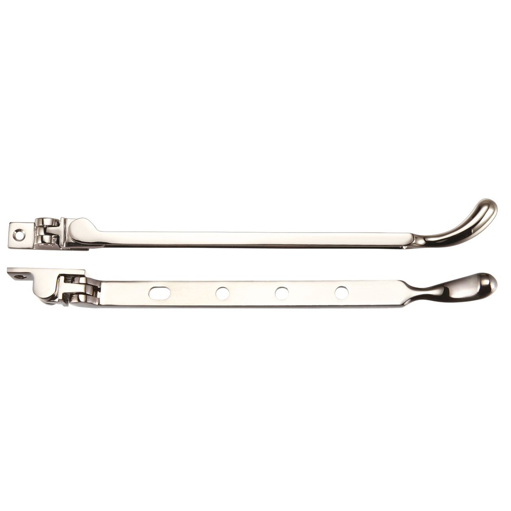 ZOO FB101PVDN Bulb End Casement Stay 250mm - PVD Nickel