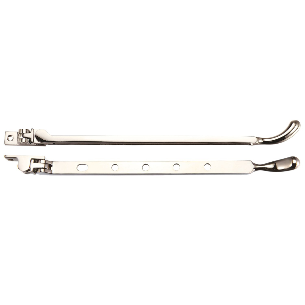 ZOO FB102PVDN Bulb End Casement Stay 300mm - PVD Nickel
