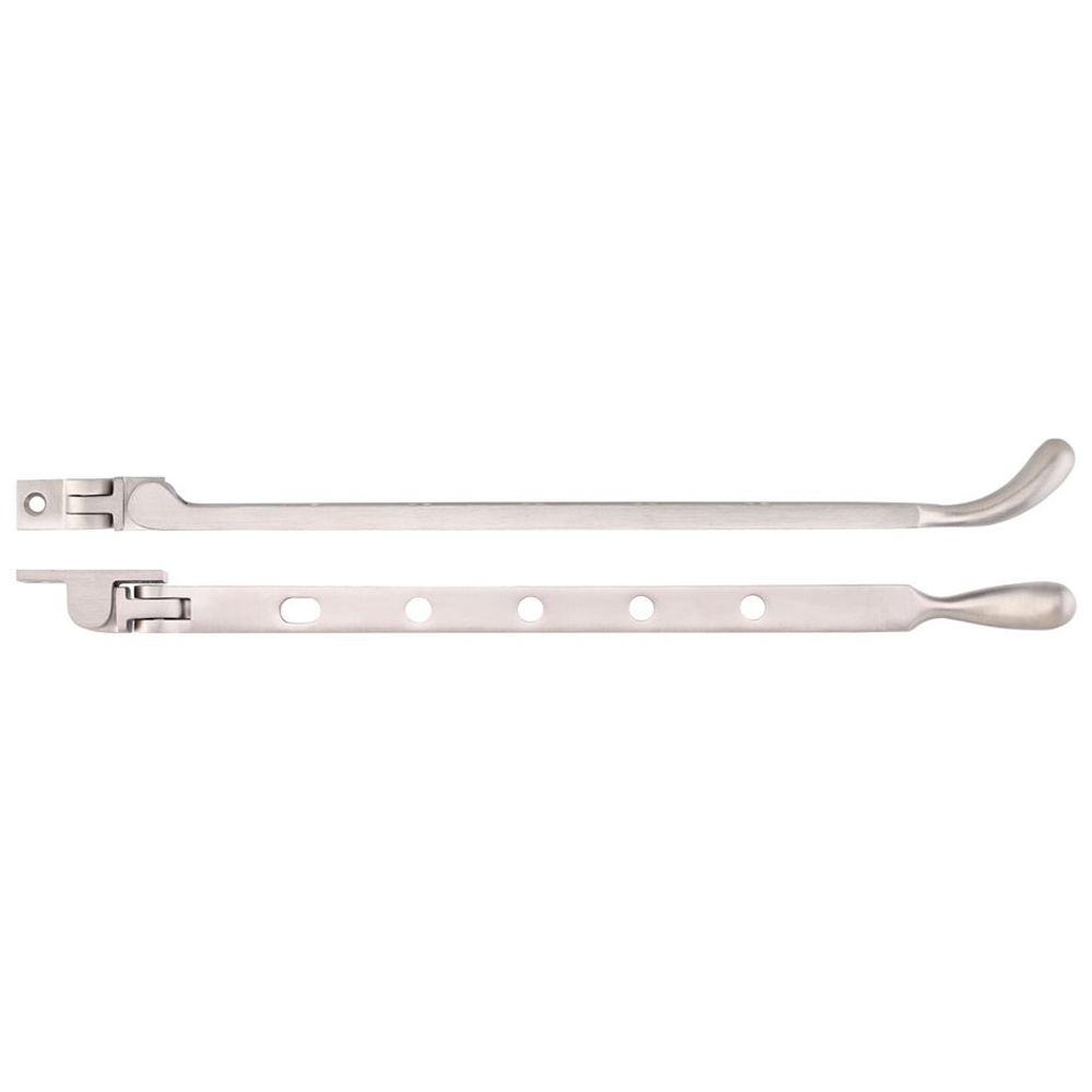 ZOO FB102PVDSN Bulb End Casement Stay 300mm - PVD Satin Nickel