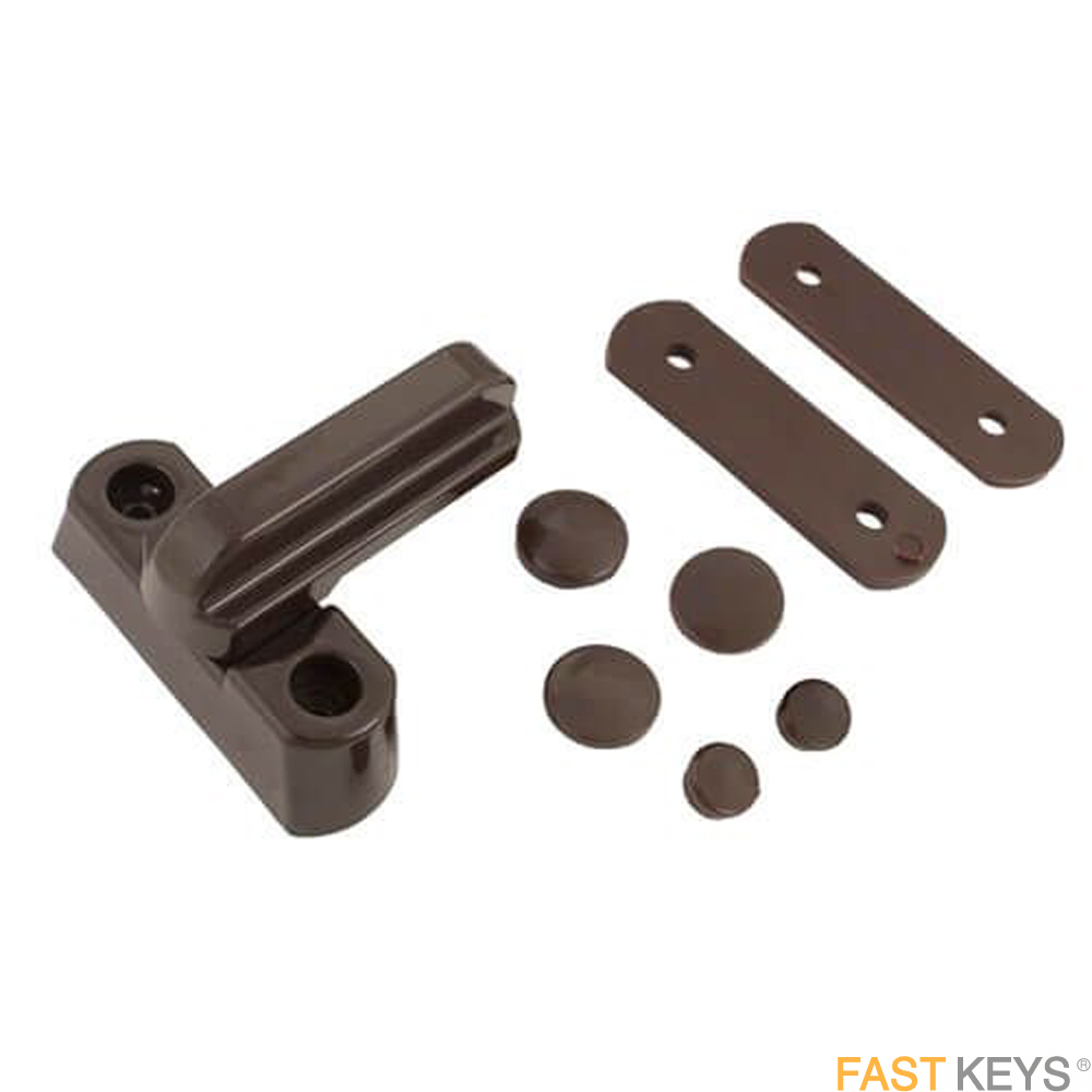 TSSSJBW UPVC Non Locking Sash Jammer Brown Window Hardware