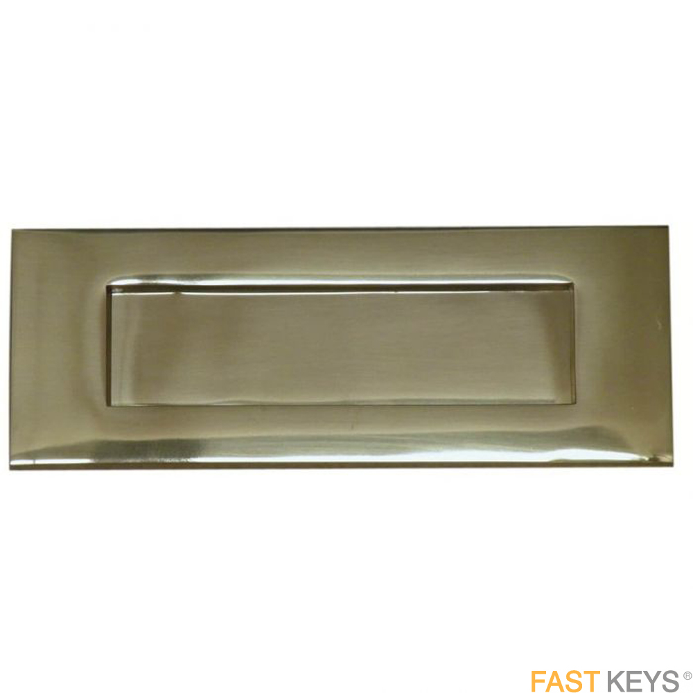 V85014 Victorian Sprung Letter Plate 14" x 5", Brass Finish