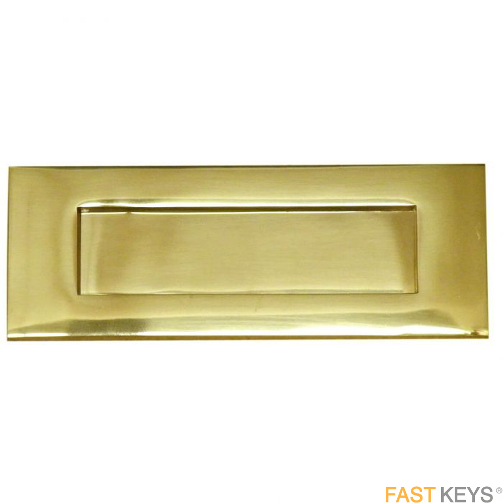 V8508 Victorian Sprung Letter Plate 8" x 3", Brass Finish