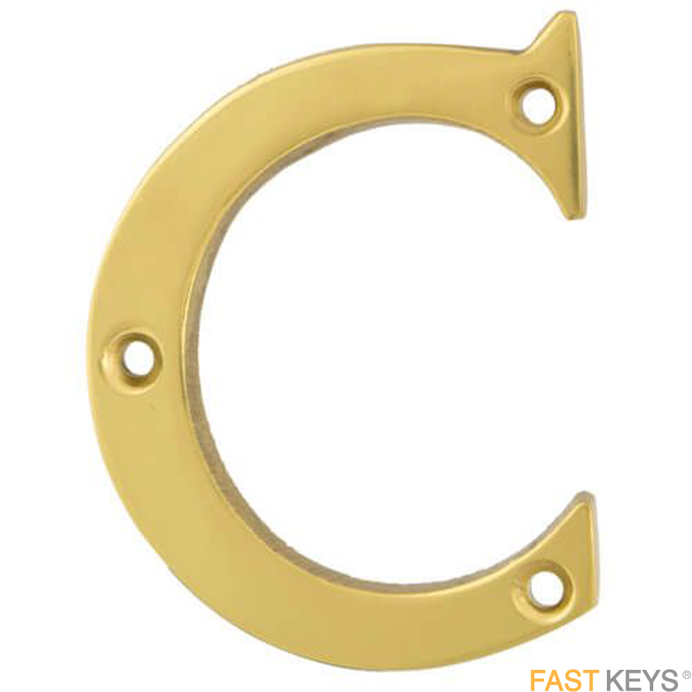 TSSNUMERALCB Letter C Sign 75mm Brass Finish