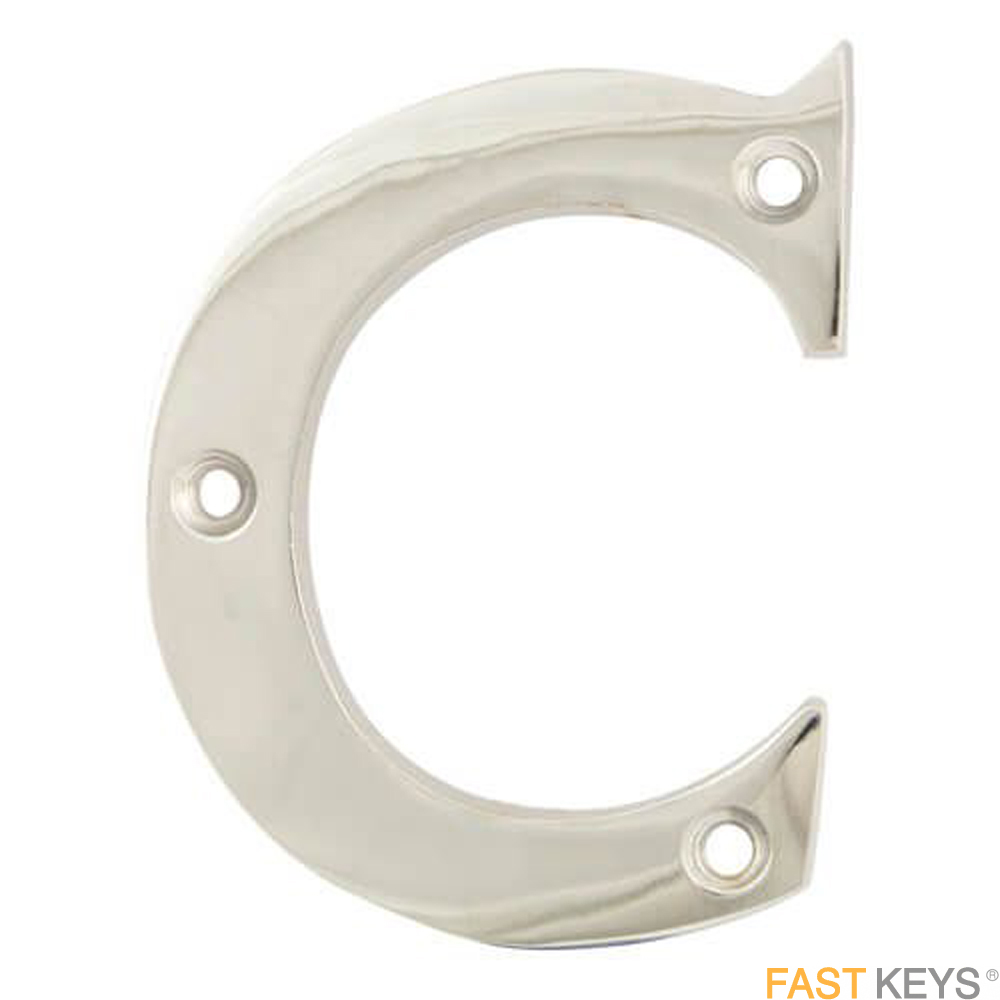 TSSNUMERALCC Letter C Sign 75mm Chrome Finish Signs