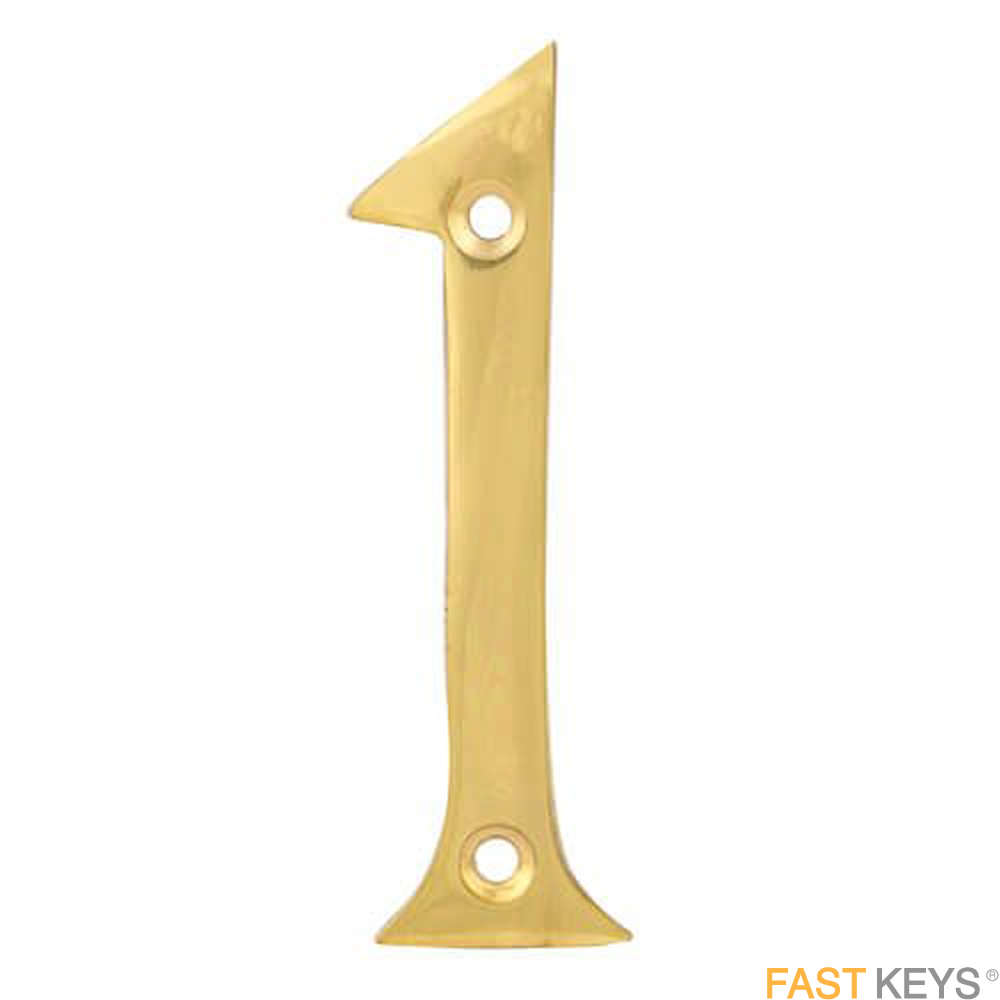 TSSNUMERAL1B Numeral one sign, 76mm (3 inch), Brass finish.
