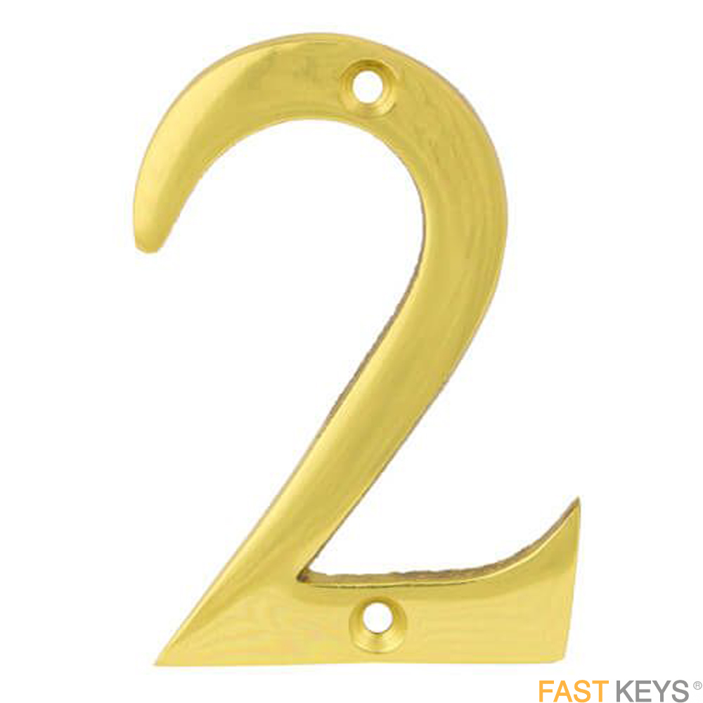 TSSNUMERAL2B Numeral two sign, 76mm (3 inch), Brass finish.