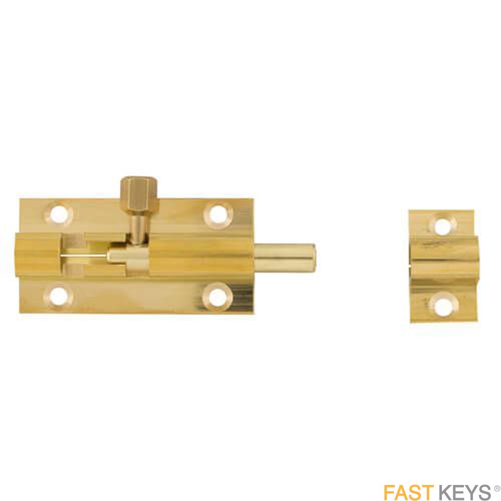 TSSBARB2B Standard Duty Straight Barrel Bolt 2" - Brass Finish Bolts