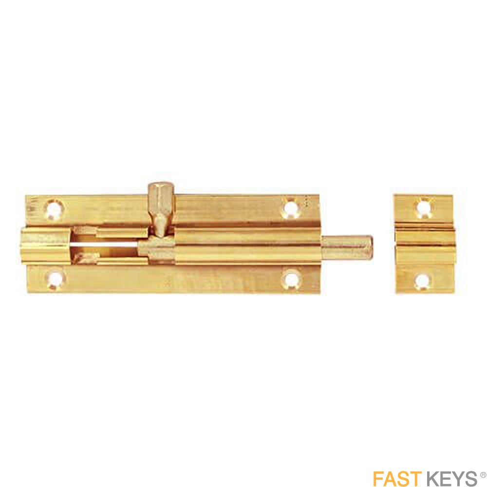 TSSBARB3B Standard Duty Straight Barrel Bolt 3" - Brass Finish Bolts