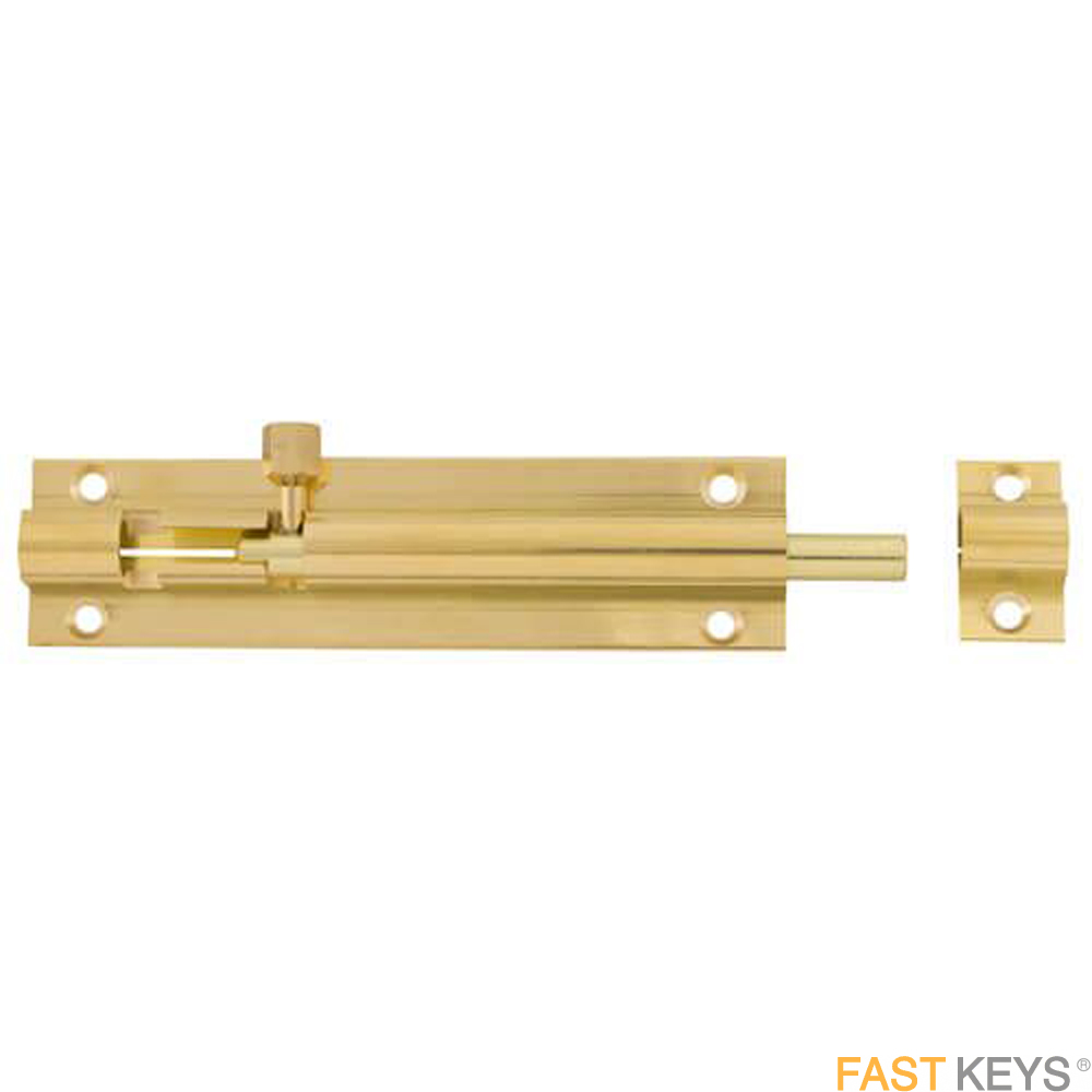 TSSBARB4B Standard Duty Straight Barrel Bolt - 4" - Brass Finish