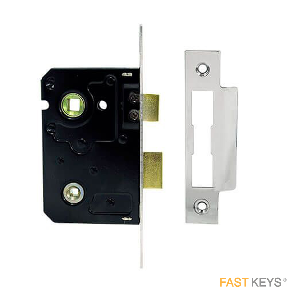 TSSBATH25VS Bathroom mortice sashlock 67mm (2.5"), chrome finish