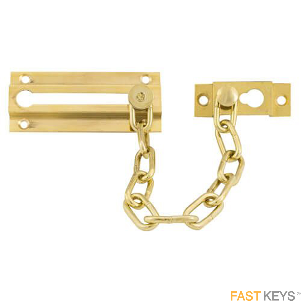 TSSSLDOCHAINB Non-Locking Sliding Door Chain, 195mm Brass finish