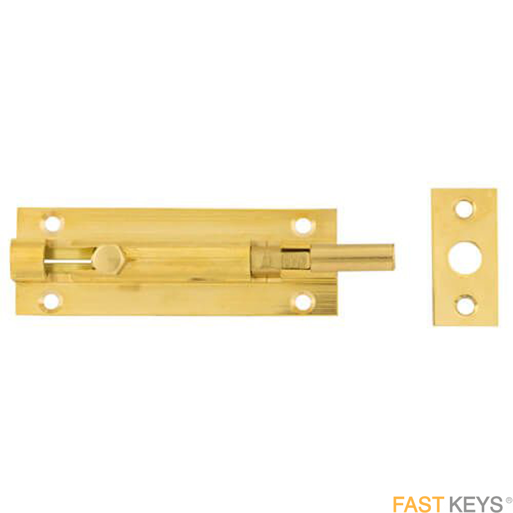 TSSNBARB3B Standard Duty Necked Barrel Bolt - 3" Brass Finish