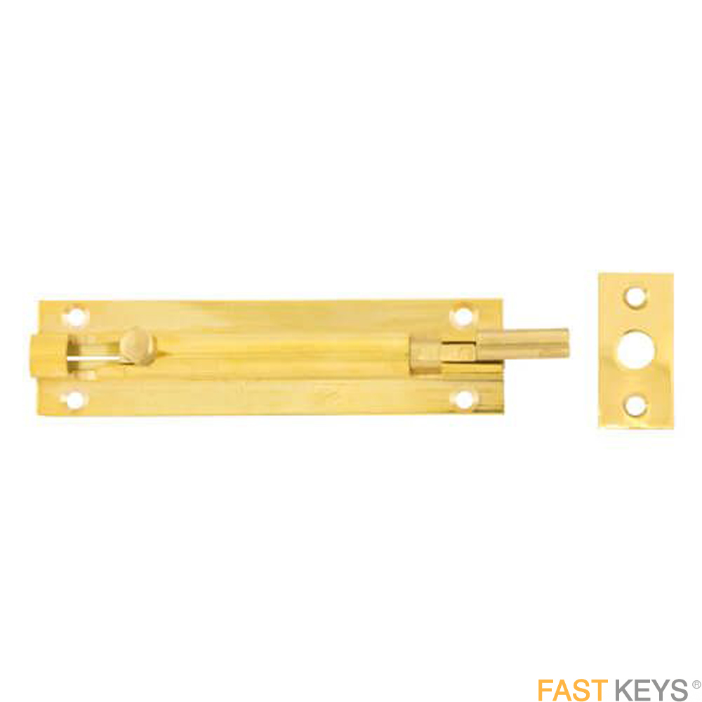 TSSNBARB4B Standard Duty Necked Barrel Bolt - 4" Brass Finish