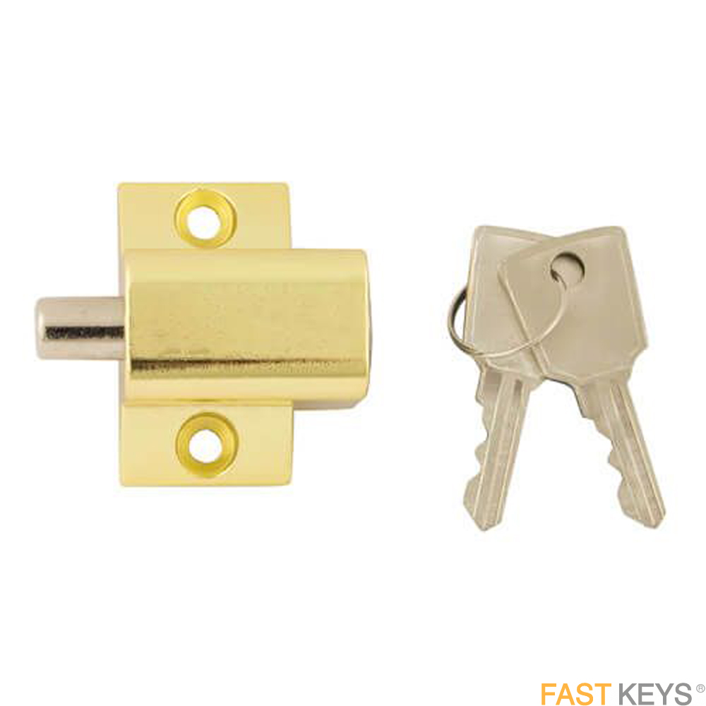 TSSPBPLOCKB Patio Dorr Lock - Brass Finish