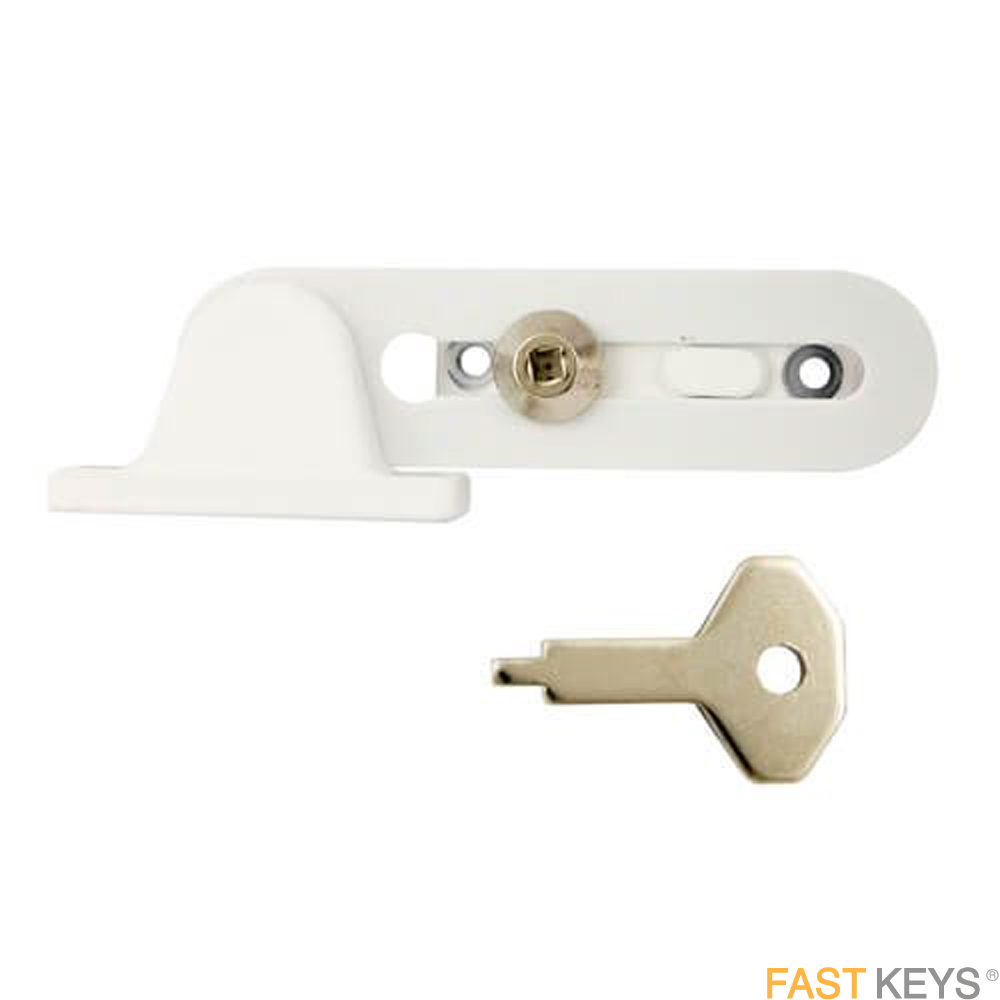 TSSWINRESW Lockable Window Restrictor - White